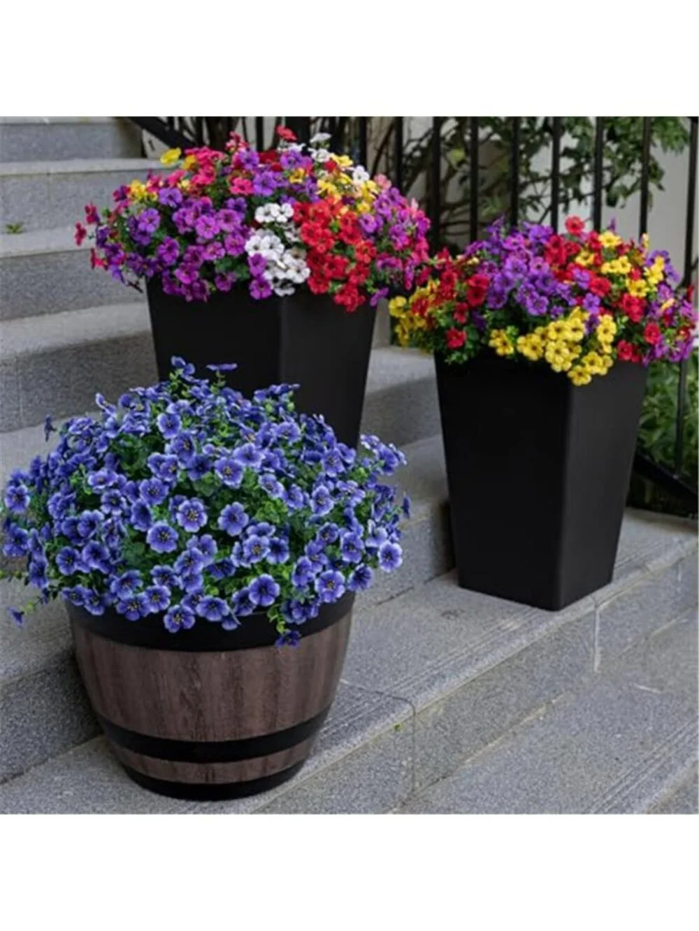 Artificial Outdoor Flowers UV Resistant Fake Plants Porch Patio Garden Decor